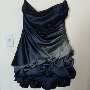 ombré blue semi formal midi dress